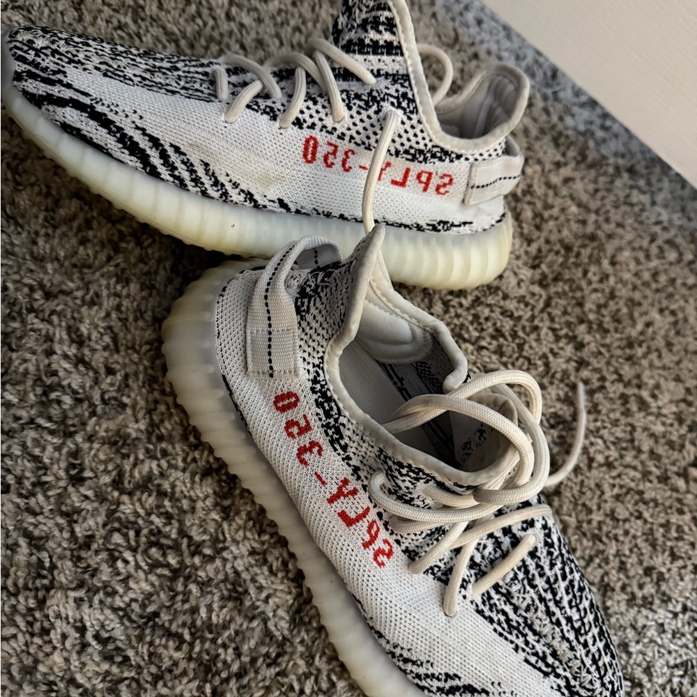 Yeezy White and Black Sneakers